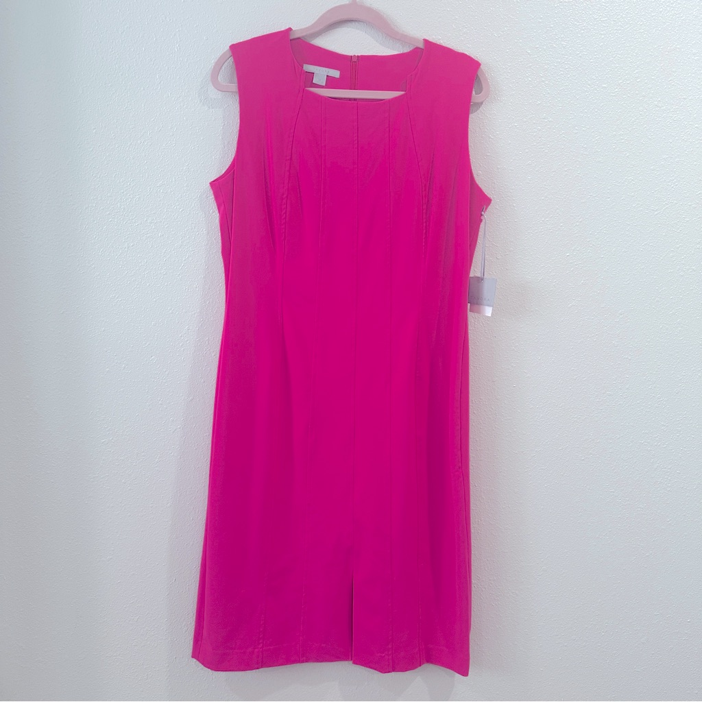 Tavora Women’s Milano Sleeveless Pink Sheath Dress Size 16